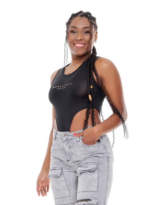 Body licradado costillero licradado, negro