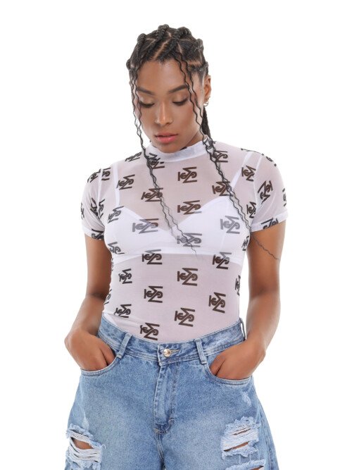 Body en malla semi transparente