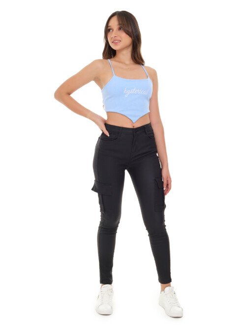 Jean Cargo Encerado Negro