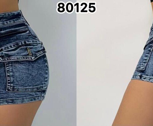 Falda short Cargo_Rígido_Azul