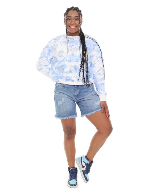 Short Corto licradado_Azul Ocuro_Piedras